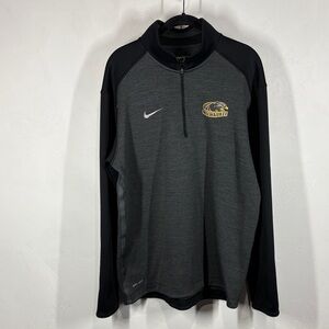 Nike University of Wisconsin Milwaukee Black and Gray Quarter-Zip Top size large